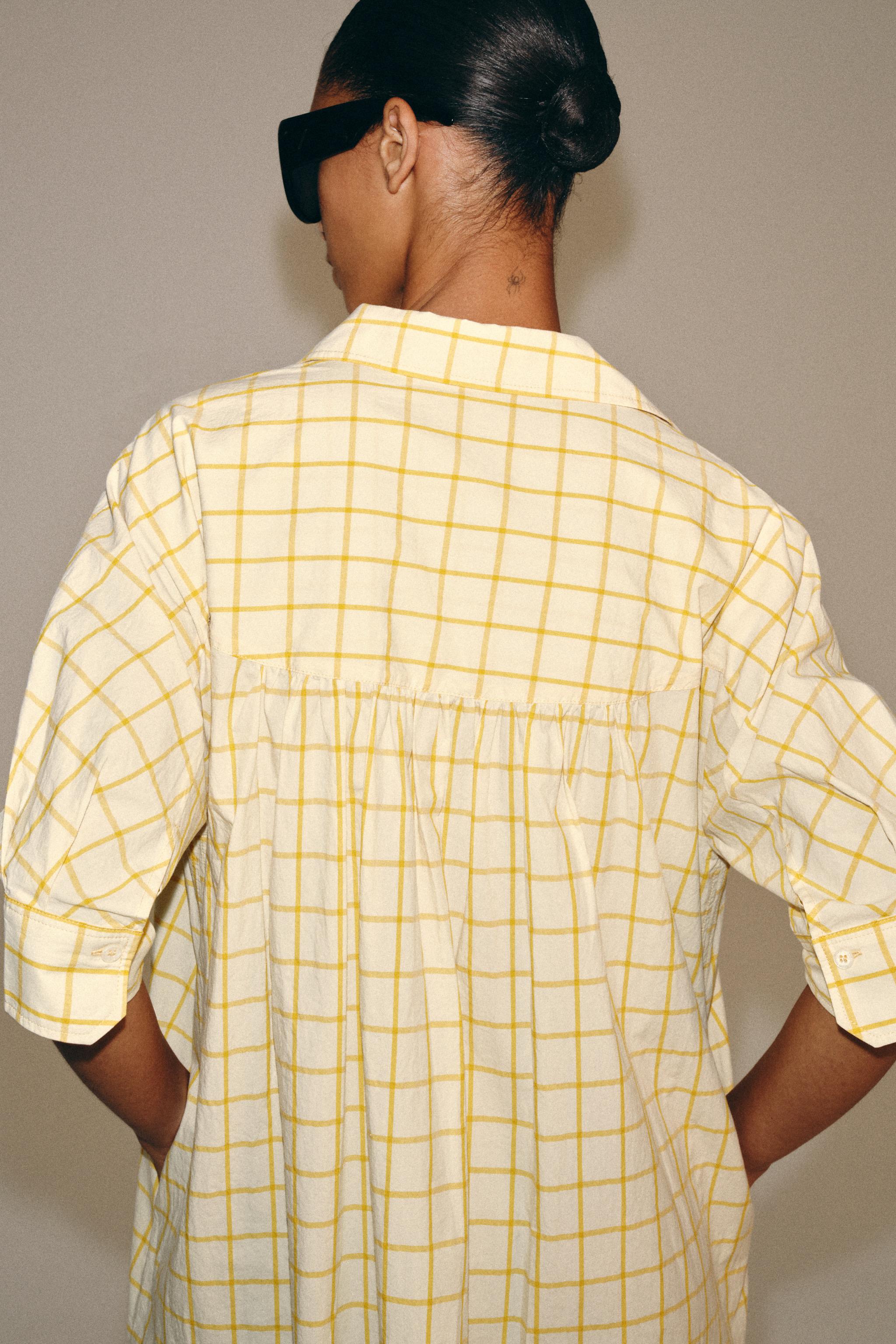ZW COLLECTION CHECKED SHIRT DRESS